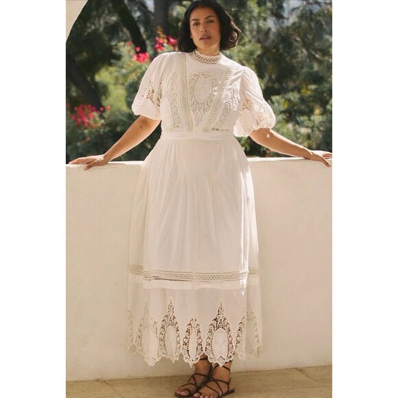 Anthropologie Dresses & Skirts - Anthropologie Forever That Girl Maxi Dress Mock Neck Lace Cottagecore Sz 2X NWT